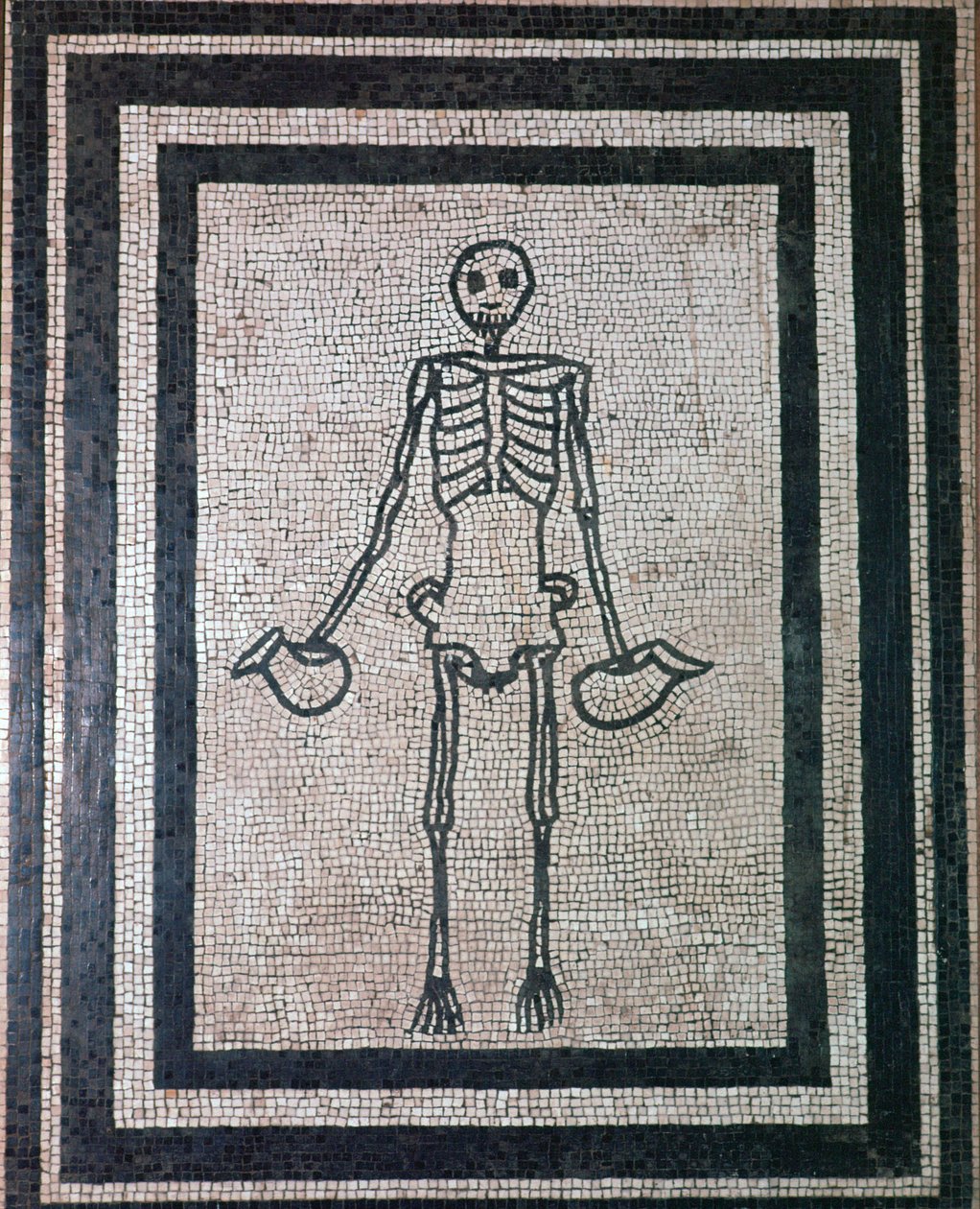 Roman mosaic of a skeleton by Unbekannt