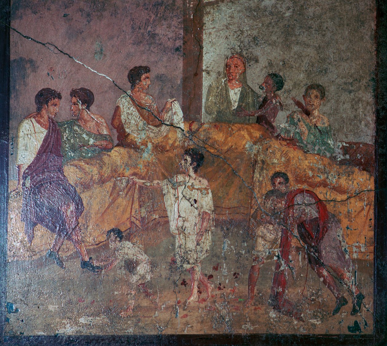 Roman Wall-Painting of a Dinner Party by Unbekannt