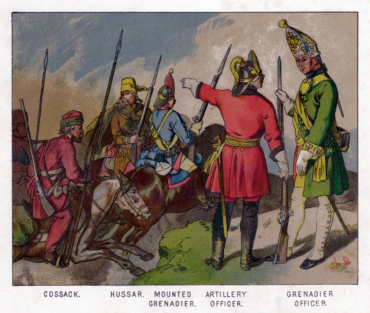 Russian Soldiers of 1760 by Unbekannt