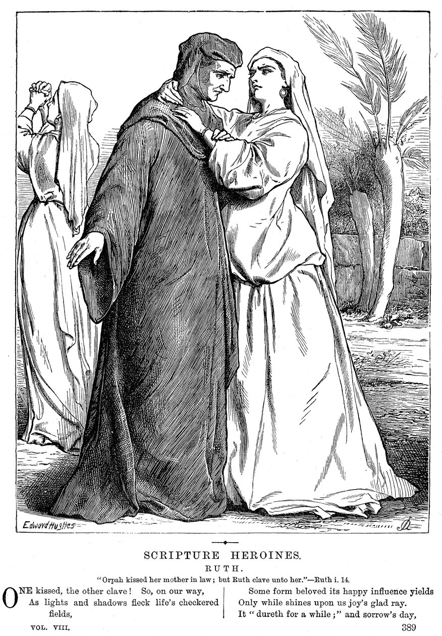 Ruth Embracing Her Mother-in-Law by Unbekannt