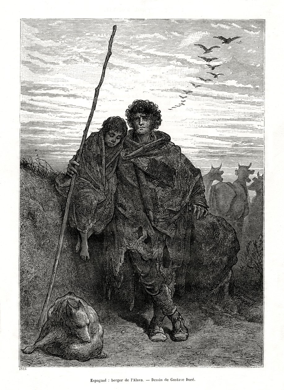 Shepherd of Alava, Spain by Unbekannt