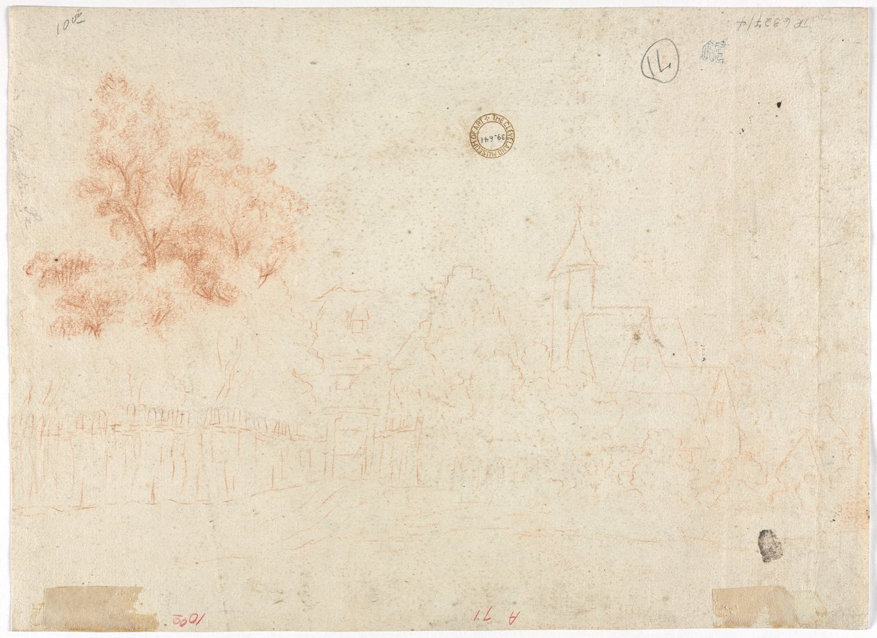 Sketch of a Village (verso) by Unbekannt