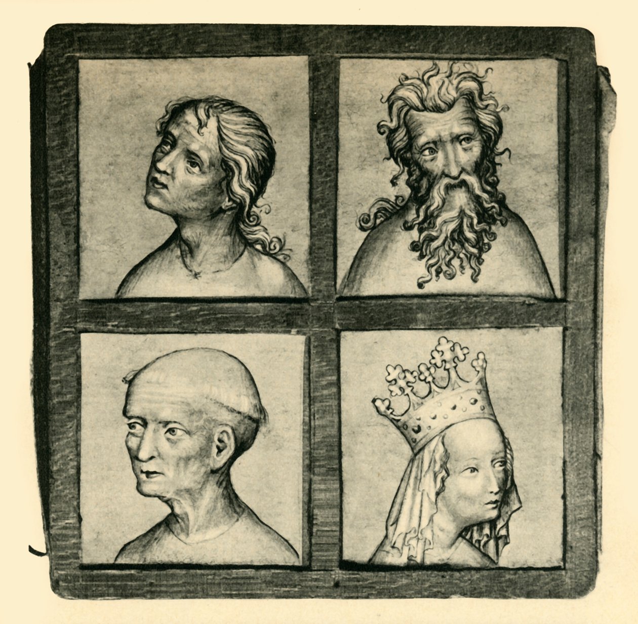 Sketches of heads by Unbekannt