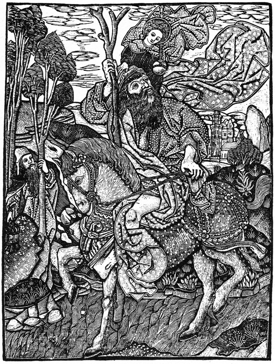 St Christopher on Horseback by Unbekannt