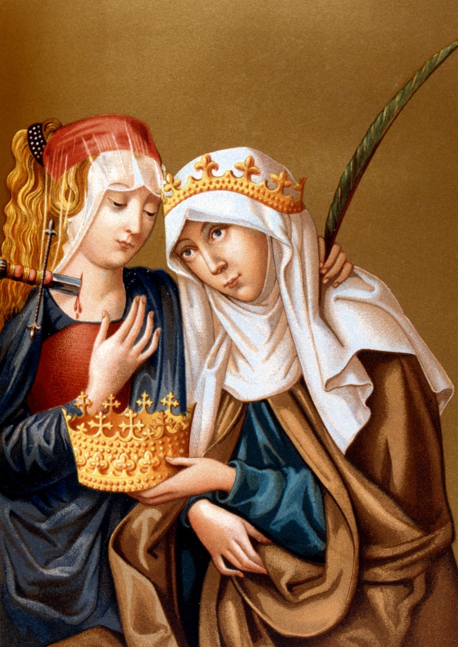 St Elizabeth of Hungary and St Lucy by Unbekannt