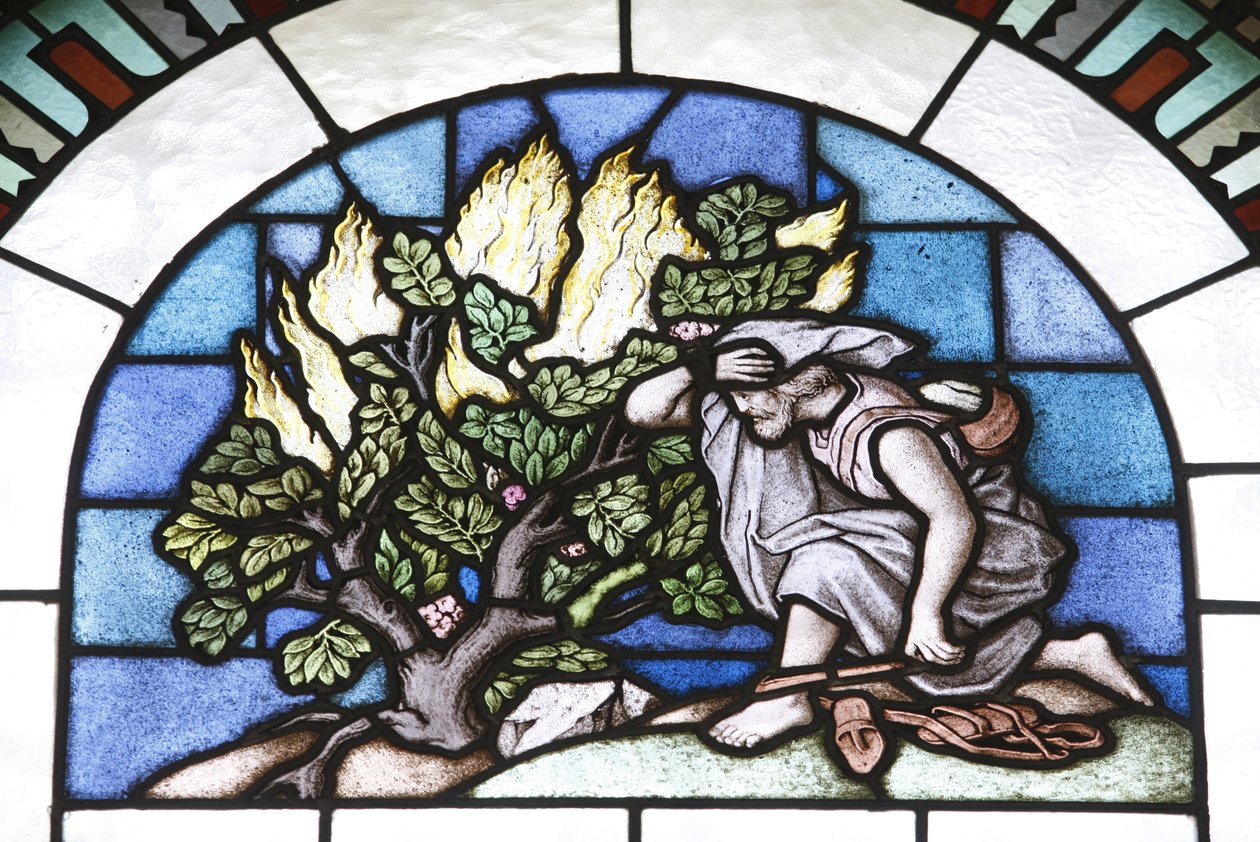Stained Glass: Moses and the Fire, Budapest, Hungary by Unbekannt