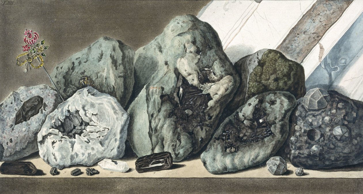 Stones and crystals from Mount Vesuvius, c 1770 by Unbekannt