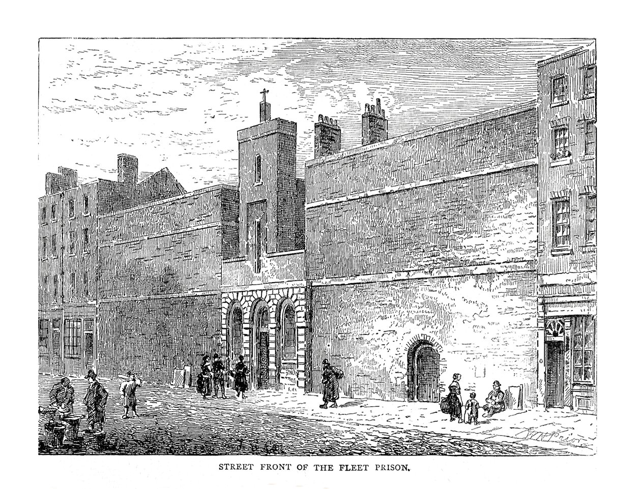 Street Front of the Fleet Prison by Unbekannt