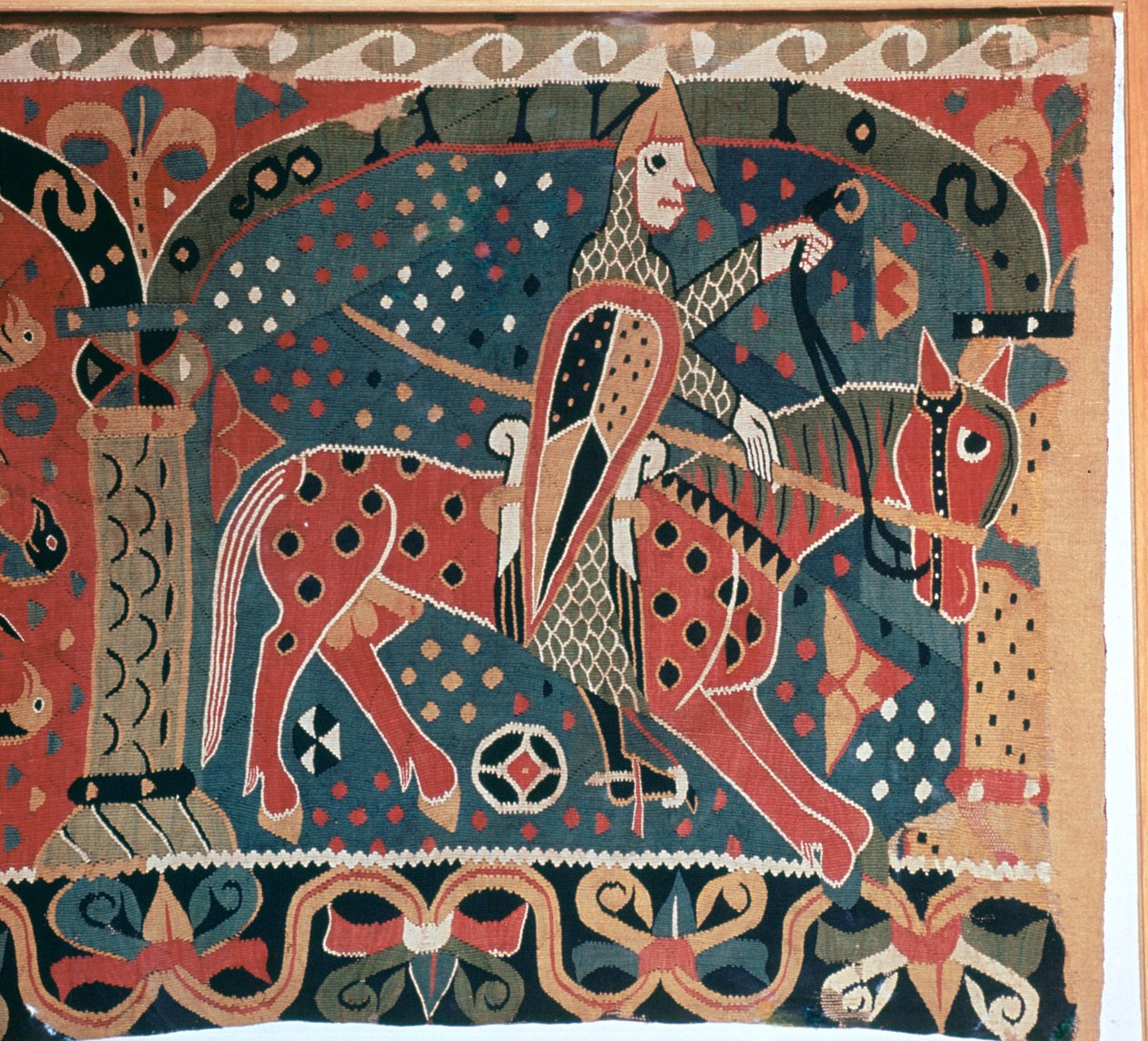 Tapestry Fragment Showing a Viking Horseman by Unbekannt