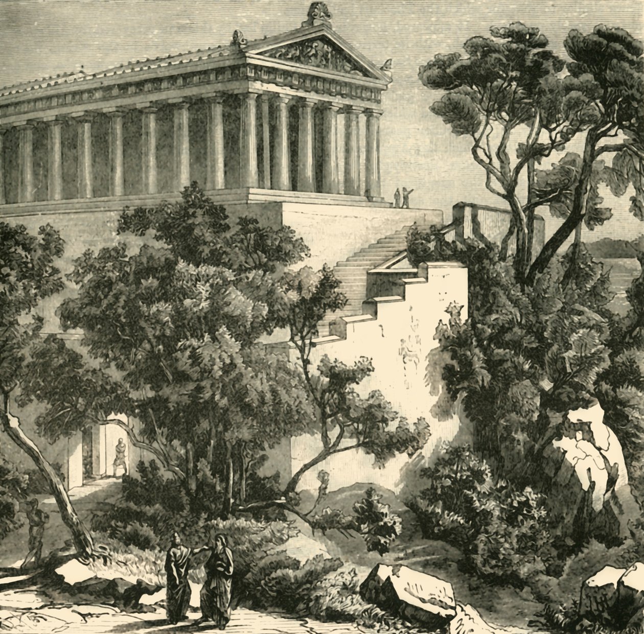 Temple of Poseidon at Kalauna by Unbekannt