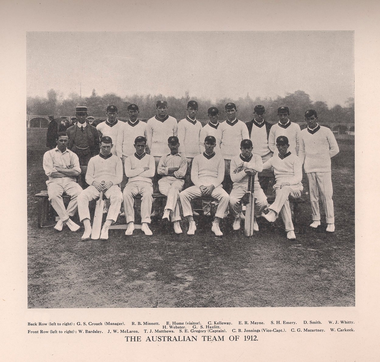 The Australian Cricket Team of 1912 by Unbekannt