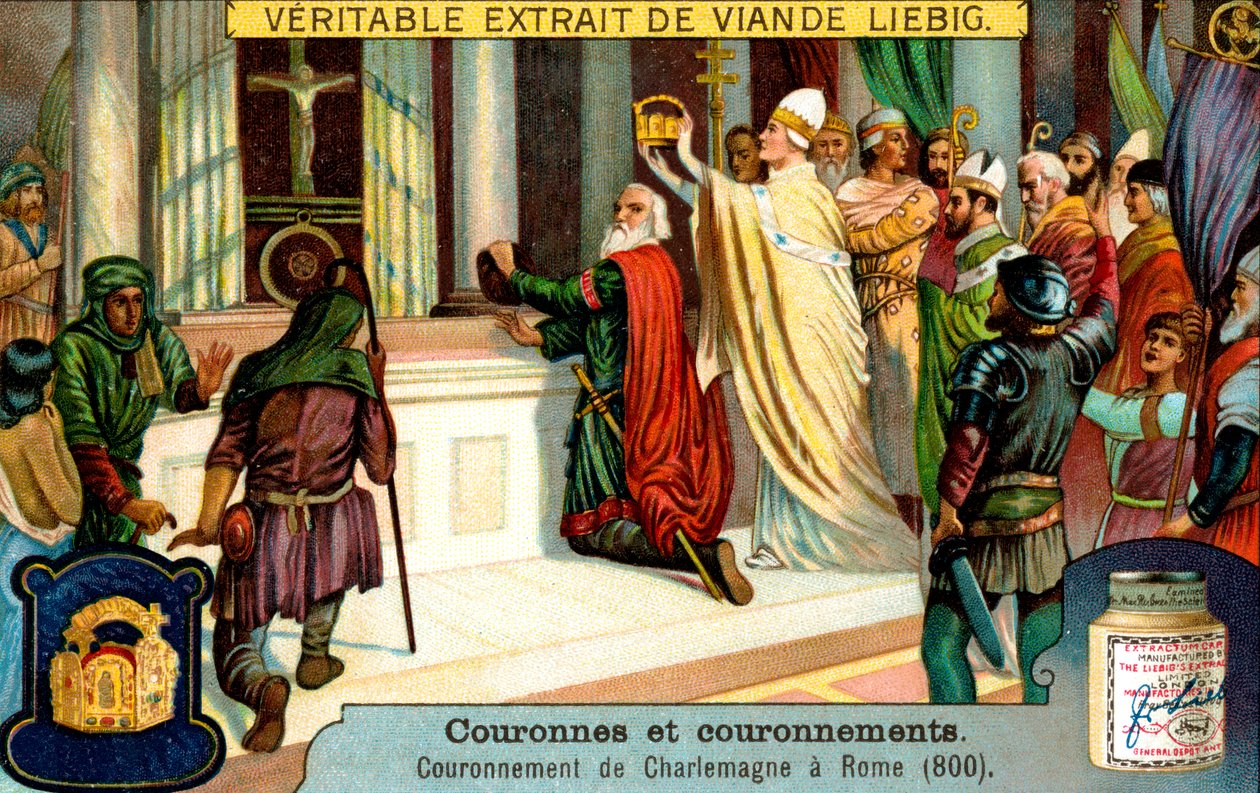 The Crowning of Charlemagne in Rome 800 by Unbekannt