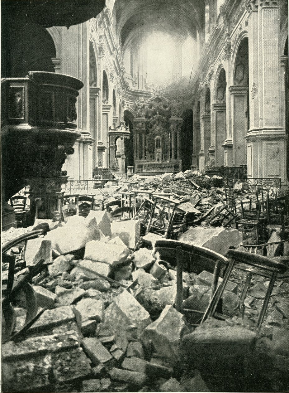 The Damage Done to Cambrai Cathedral, 1919 by Unbekannt
