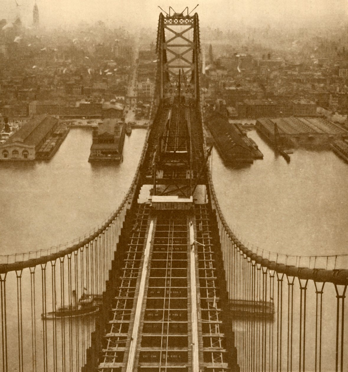 The Delaware River Suspension Bridge, c1930 by Unbekannt
