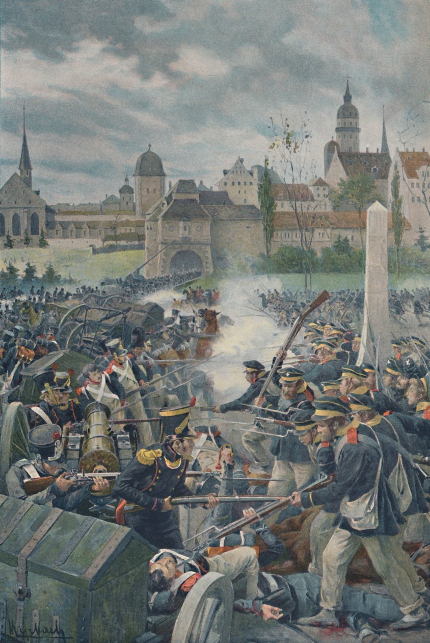 The French Army Leaving Leipsic by Unbekannt