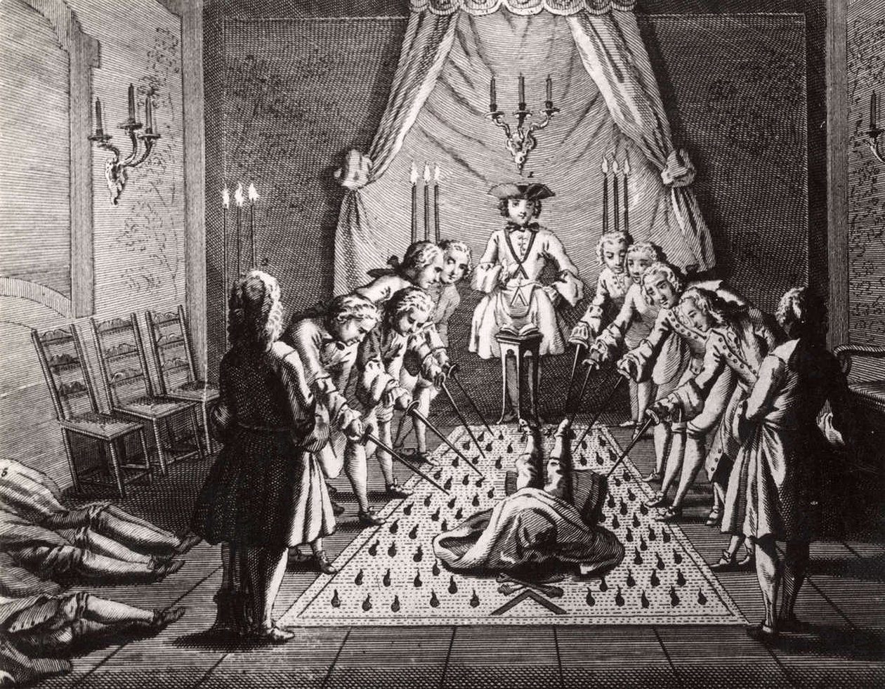 The French Freemasons Initiation Ceremony by Unbekannt