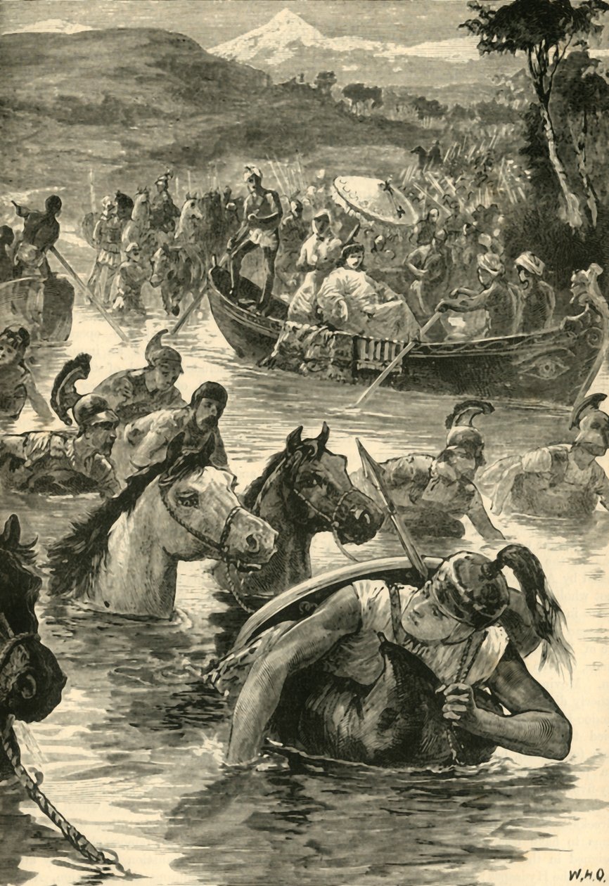 The Macedonians Crossing the Jaxartes by Unbekannt