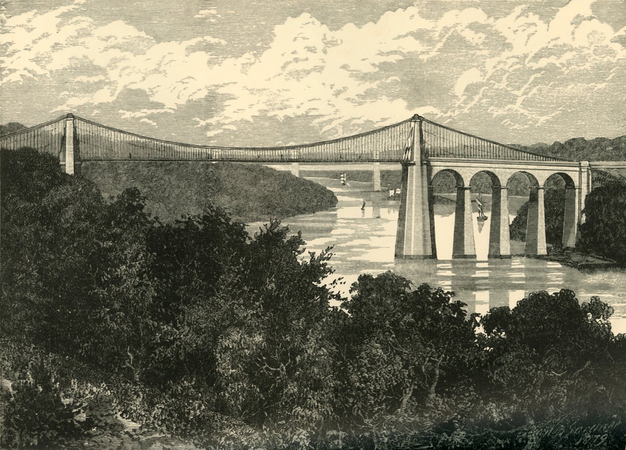 The Menai Suspension Bridge by Unbekannt