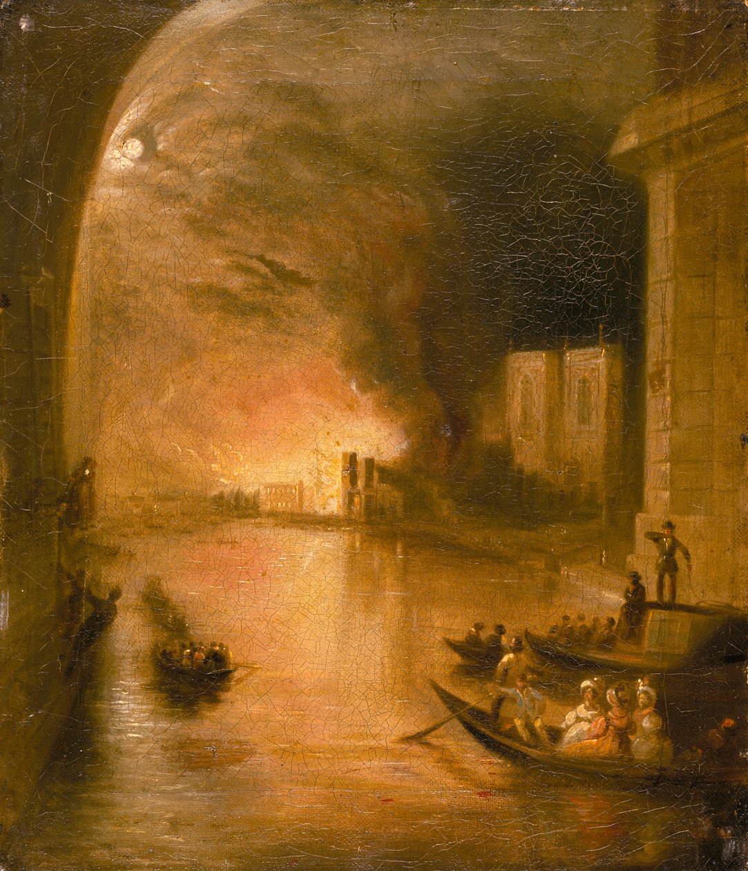 The Palace of Westminster on Fire by Unbekannt
