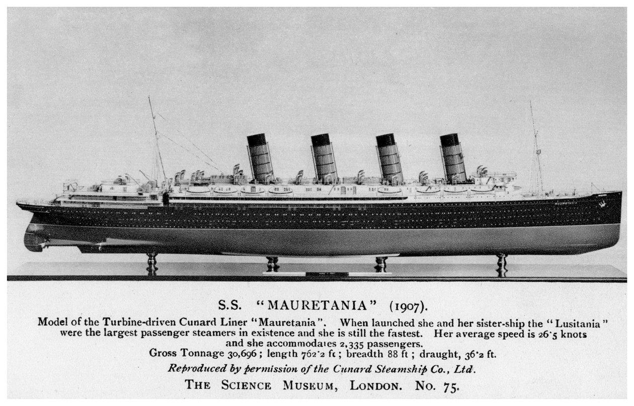 The RMS Mauretania by Unbekannt