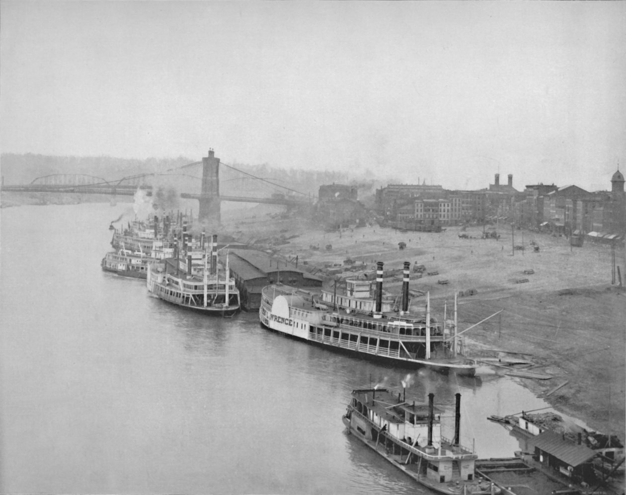 The River Front at Cincinnati, 19th Century by Unbekannt