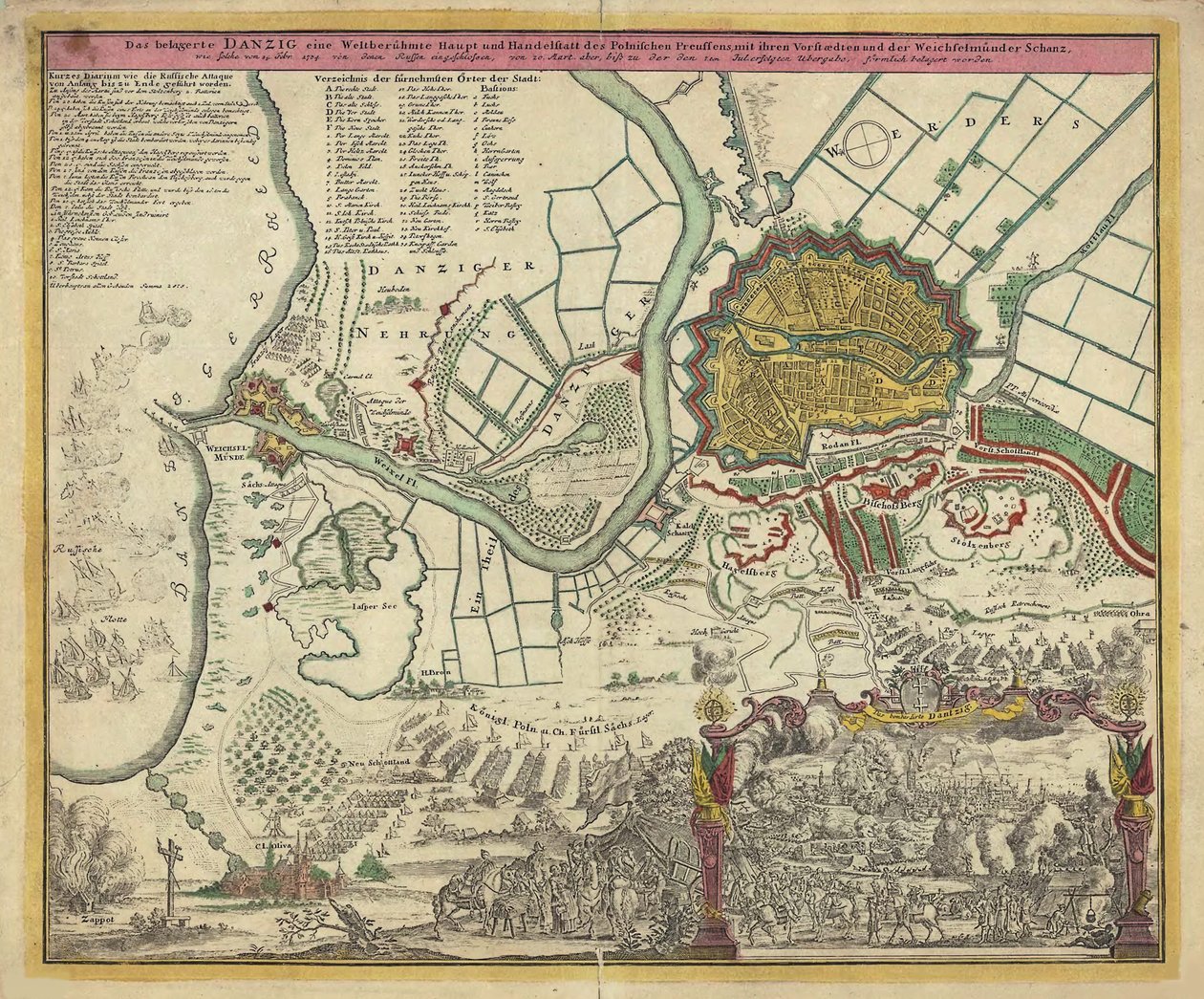 The Siege of Danzig, 1734 by Unbekannt