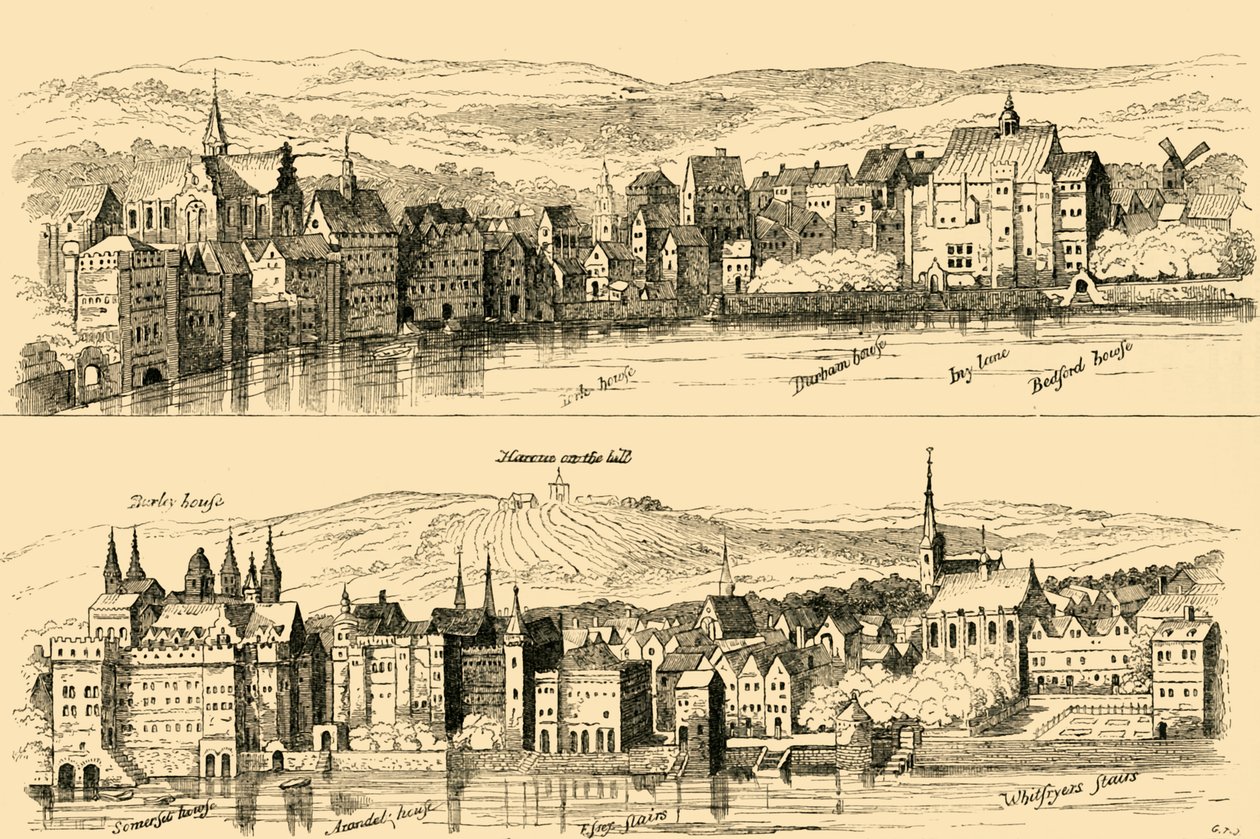 The Strand from the Thames, Sixteenth Century, 1881 by Unbekannt