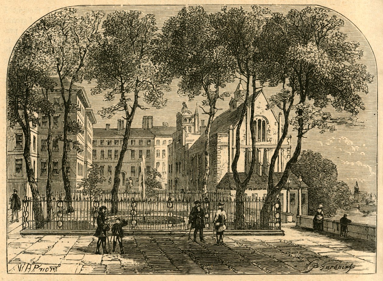 The Temple Fountain, from an Old Print by Unbekannt