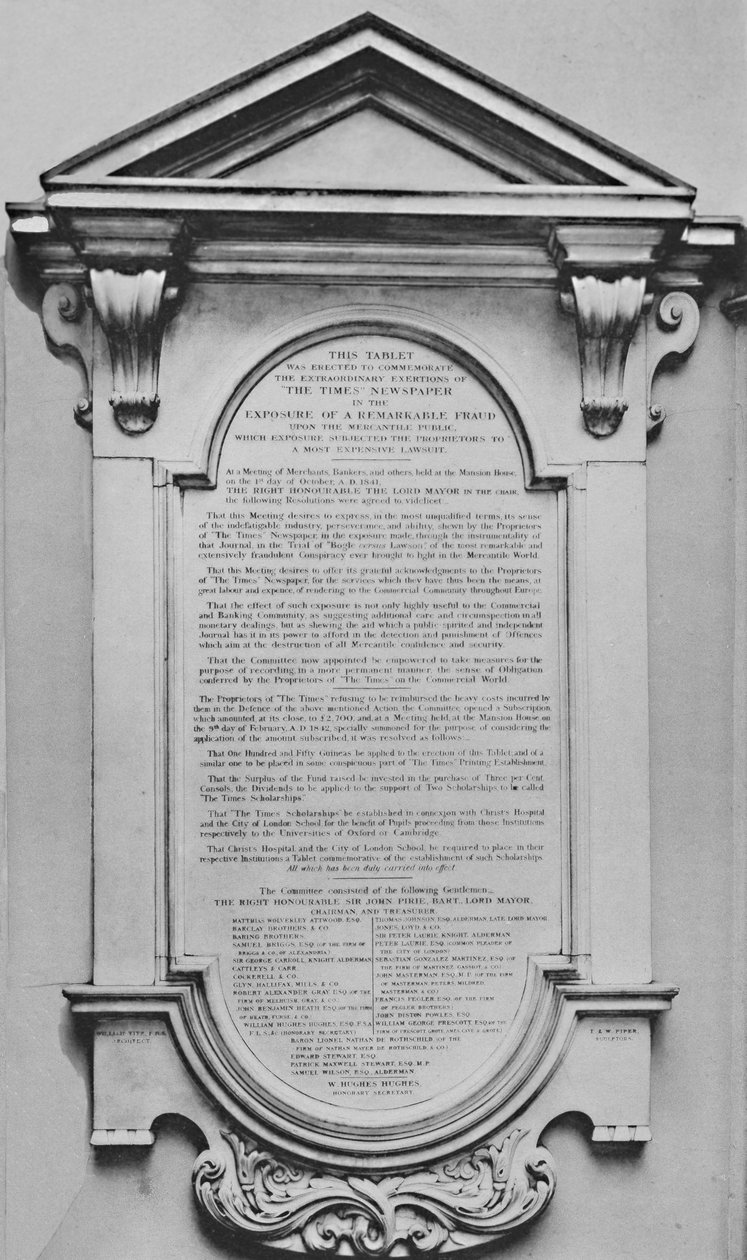 The Times Memorial at Lloyds by Unbekannt