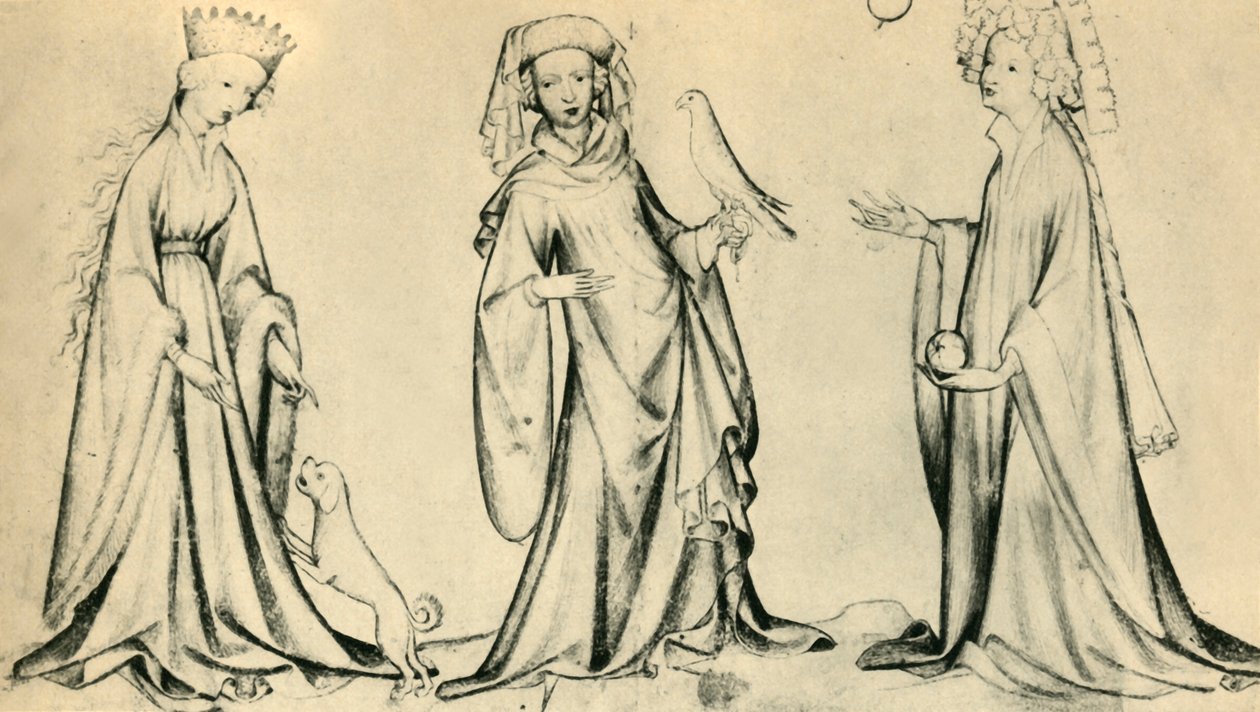 Three Young Women by Unbekannt