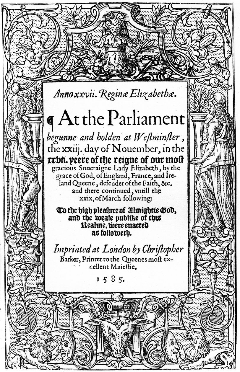 Title page of Acts of Parliament by Unbekannt