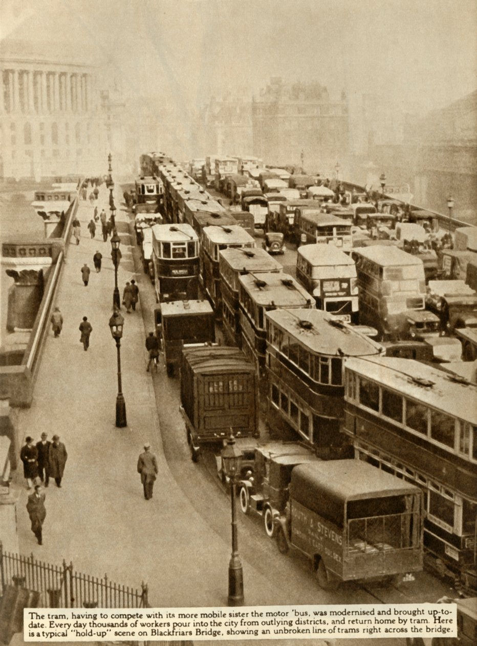 Traffic Jam on Blackfriars Bridge, London by Unbekannt