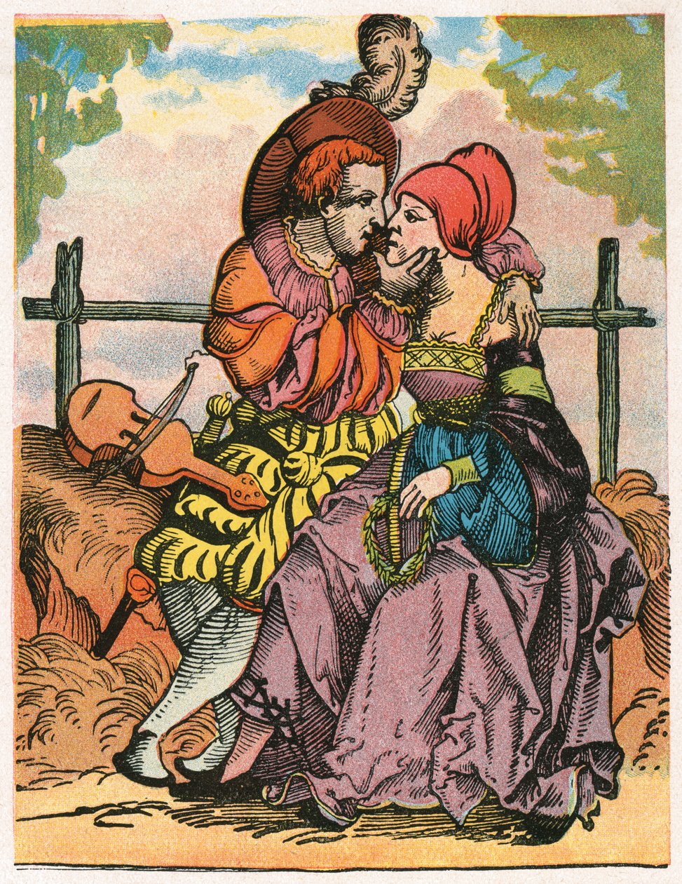 Two Lovers, 16th Century by Unbekannt