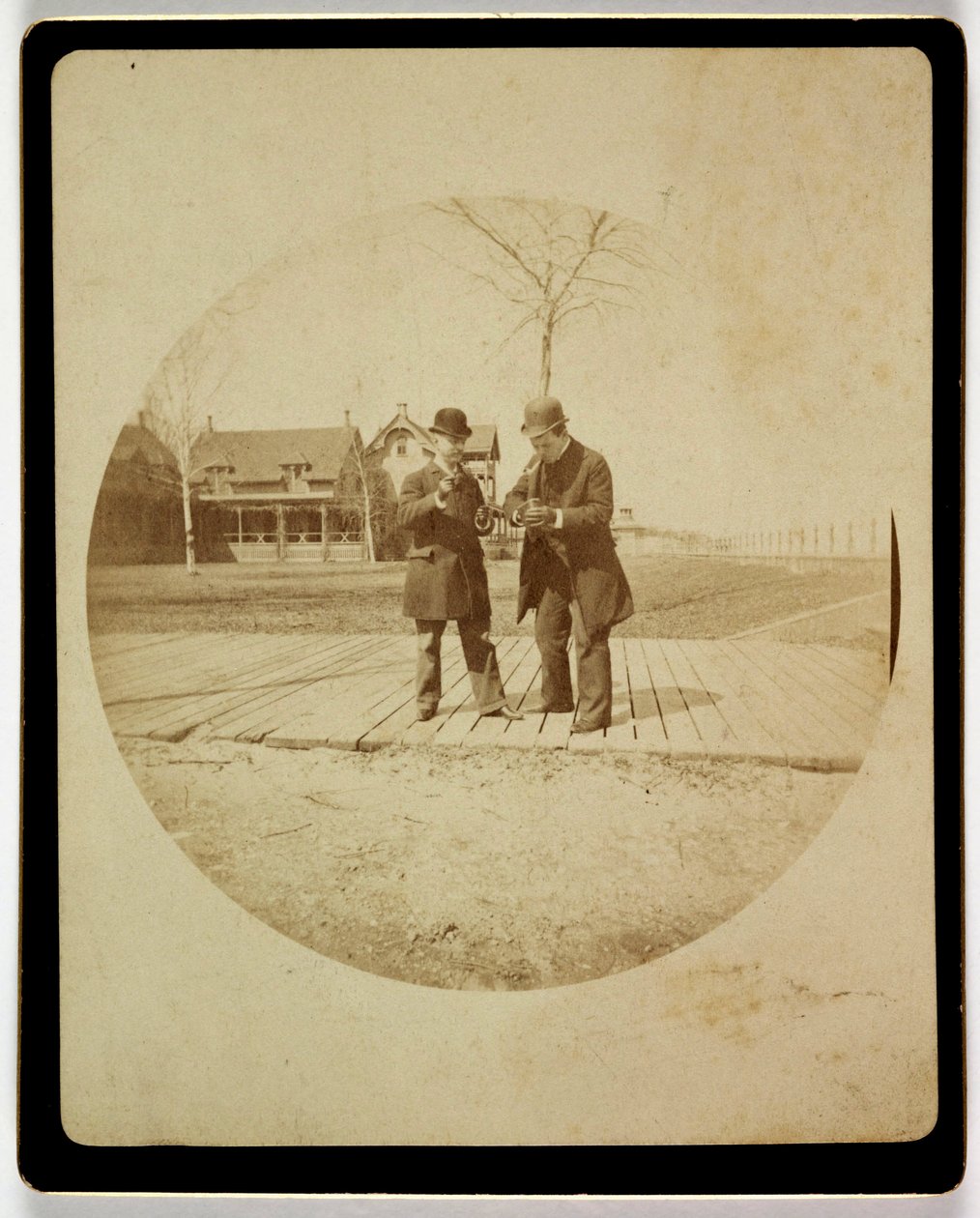 Two men on a boardwalk, c 1890 by Unbekannt