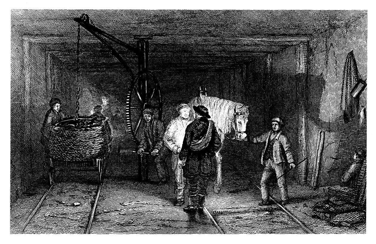 Underground Scene in a Coal Mine by Unbekannt