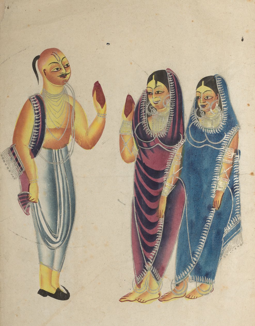 Vaishnava Devotee with Two Women by Unbekannt