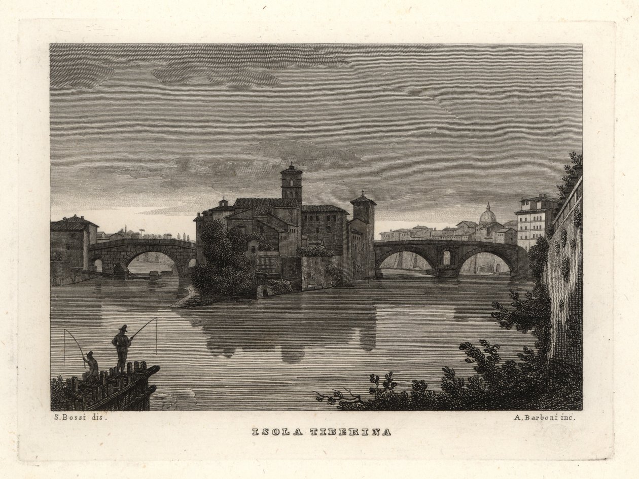 View of the Tiber Island, Rome by Unbekannt