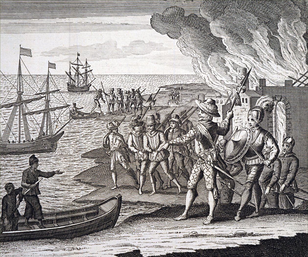 Walter Raleigh Conquering Fort St. Joseph by Unbekannt