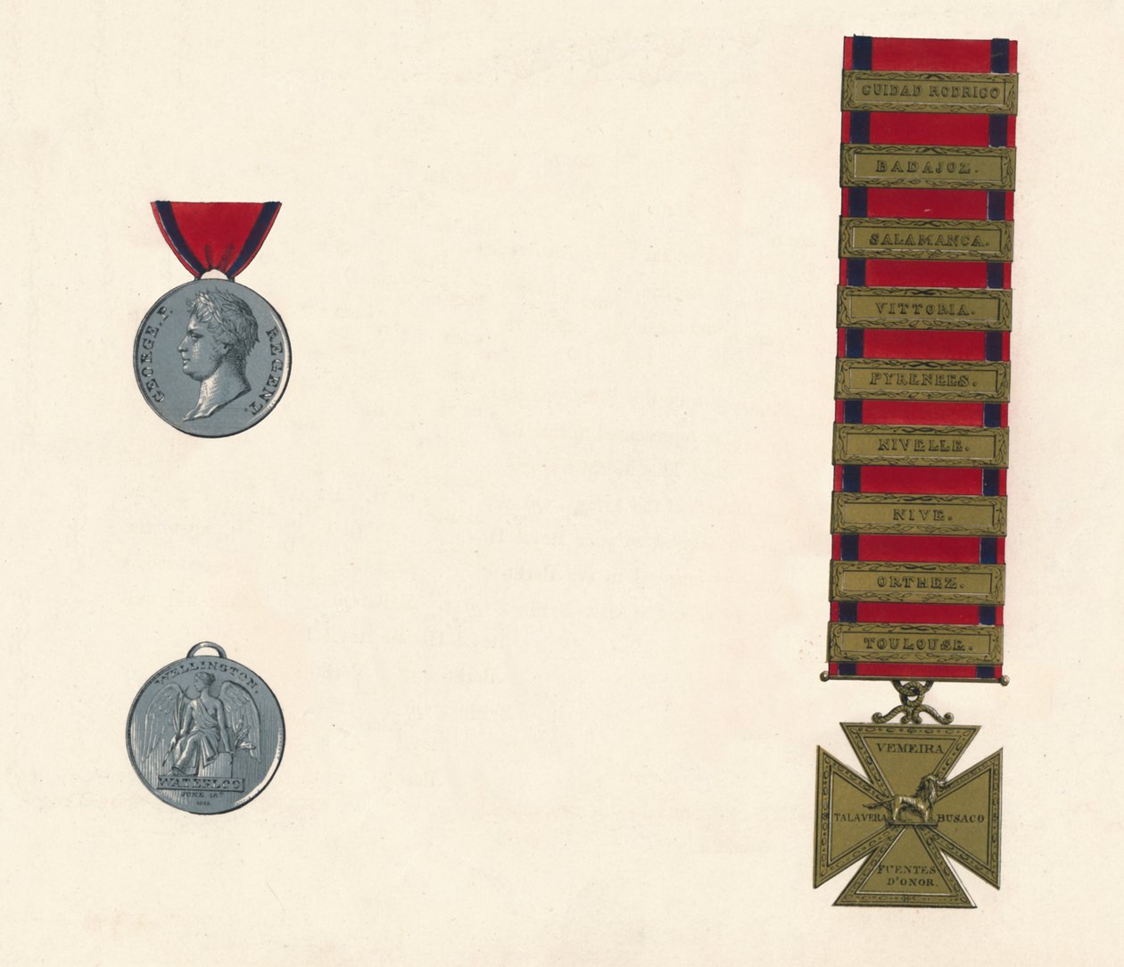 Waterloo & Military General Service Medal 1793-1814 by Unbekannt
