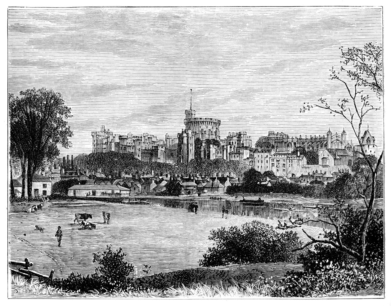 Windsor Castle from Brocas Meadows by Unbekannt