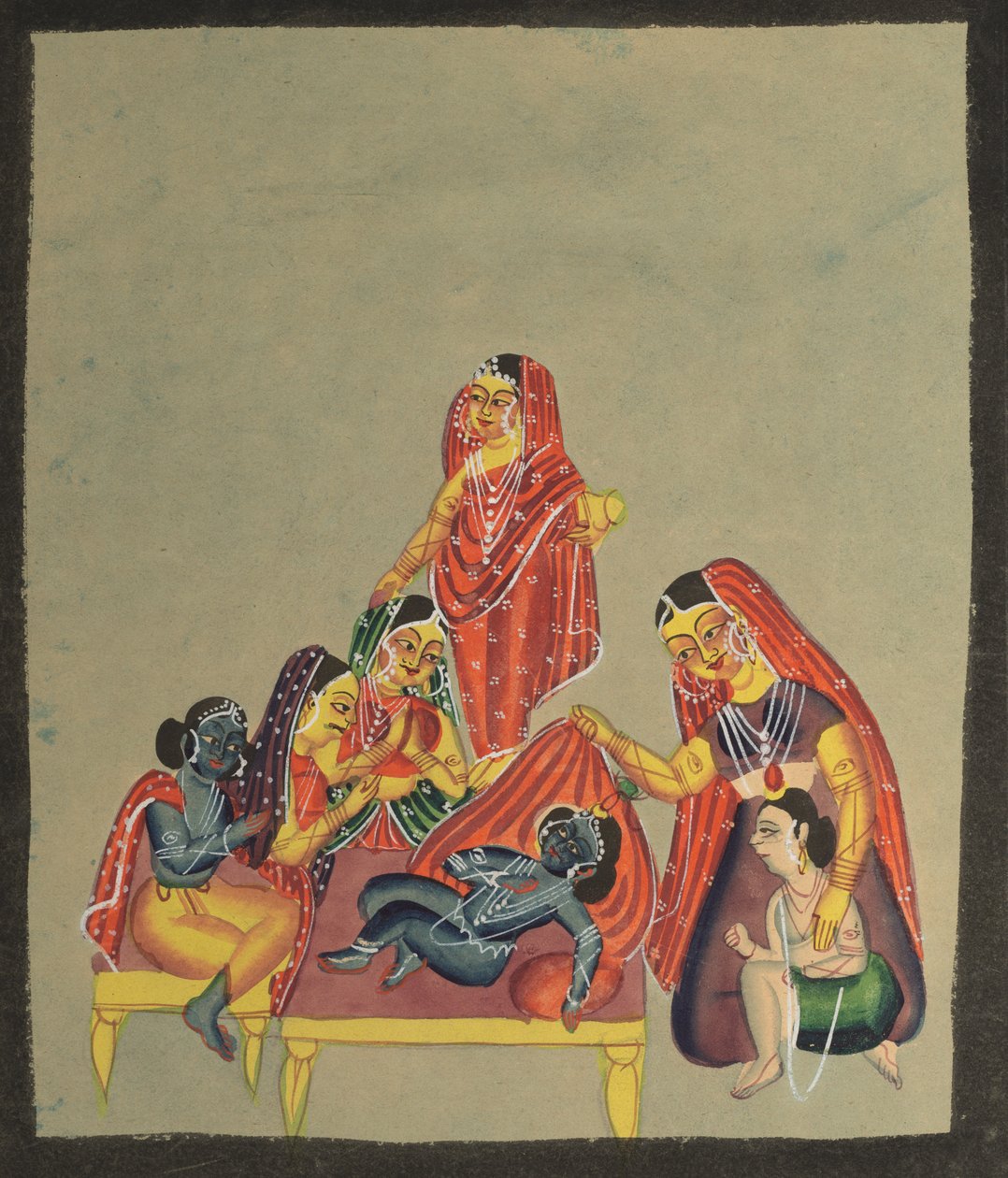Worship of the Infant Krishna by Unbekannt