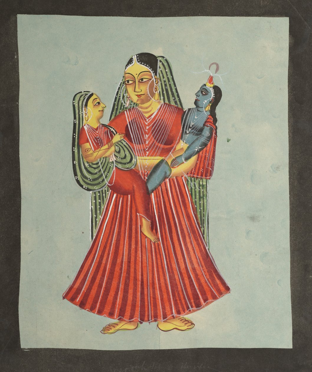 Yasoda Holding Krishna and Radha by Unbekannt