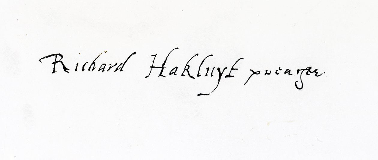 Signature of Richard Hakluyt by Unbekannt Unbekannt
