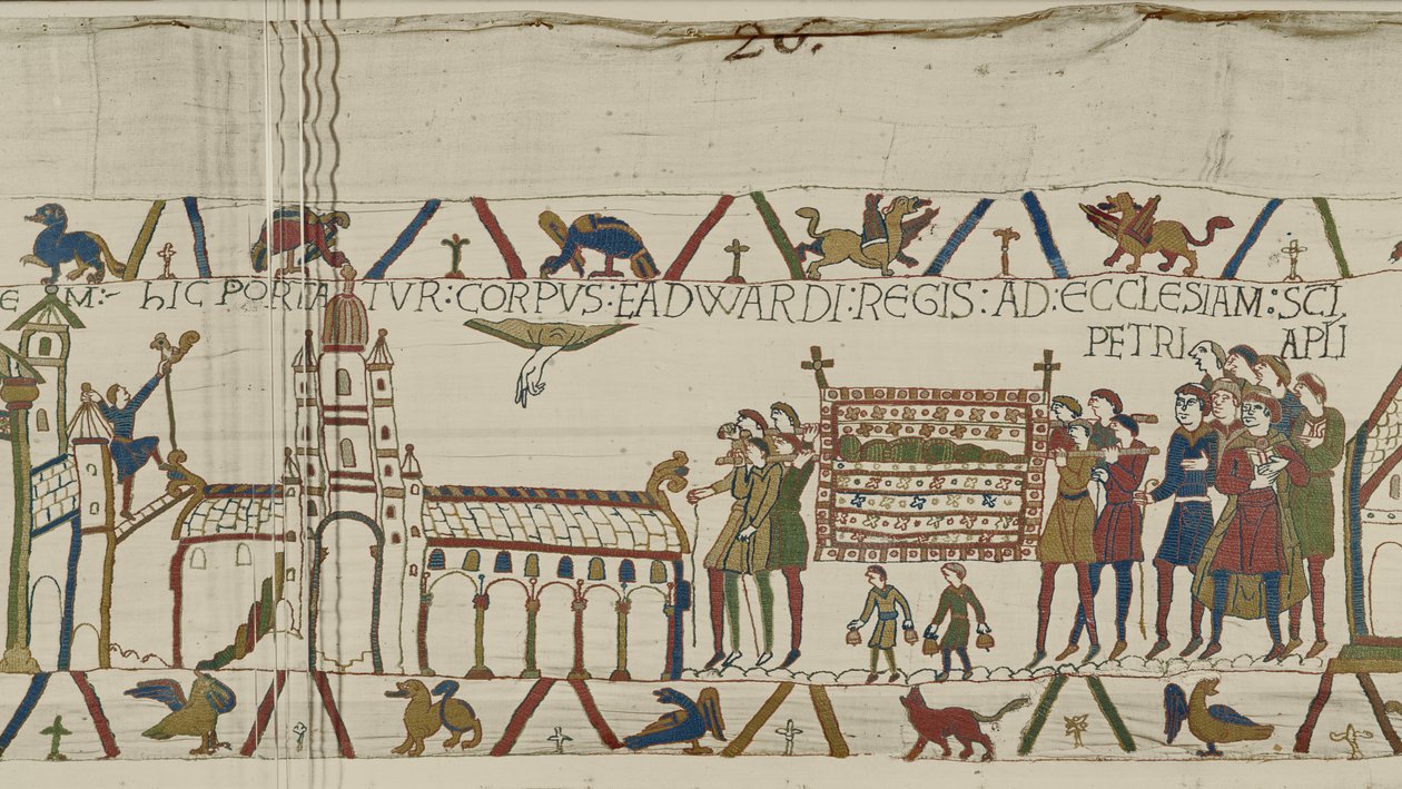 The Body of Edward the Confessor is carried to the Church of St. Peter the Apostle, Bayeux Tapestry by Unbekannt Unbekannt