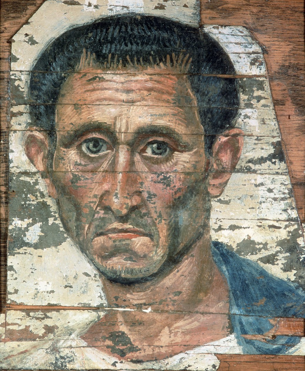 Fayum Portrait of a Man in a Blue Cloak, Trajanic by Unbekannt Unbekannt