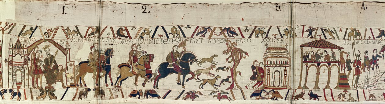 King Edward the Confessor sends Harold with his men to Normandy, Bayeux Tapestry by Unbekannt Unbekannt