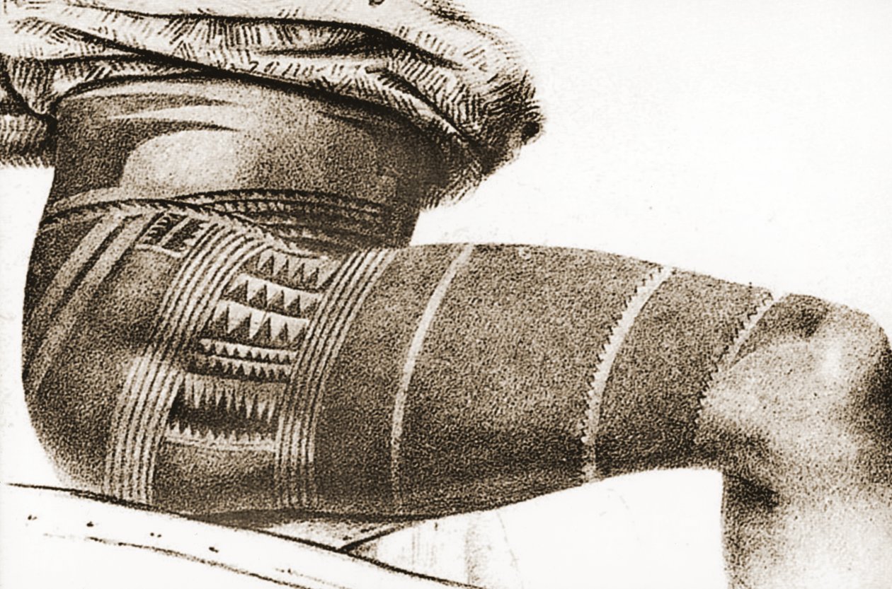 Thigh of a Samoan Man with Tattoos by Unbekannt Unbekannt