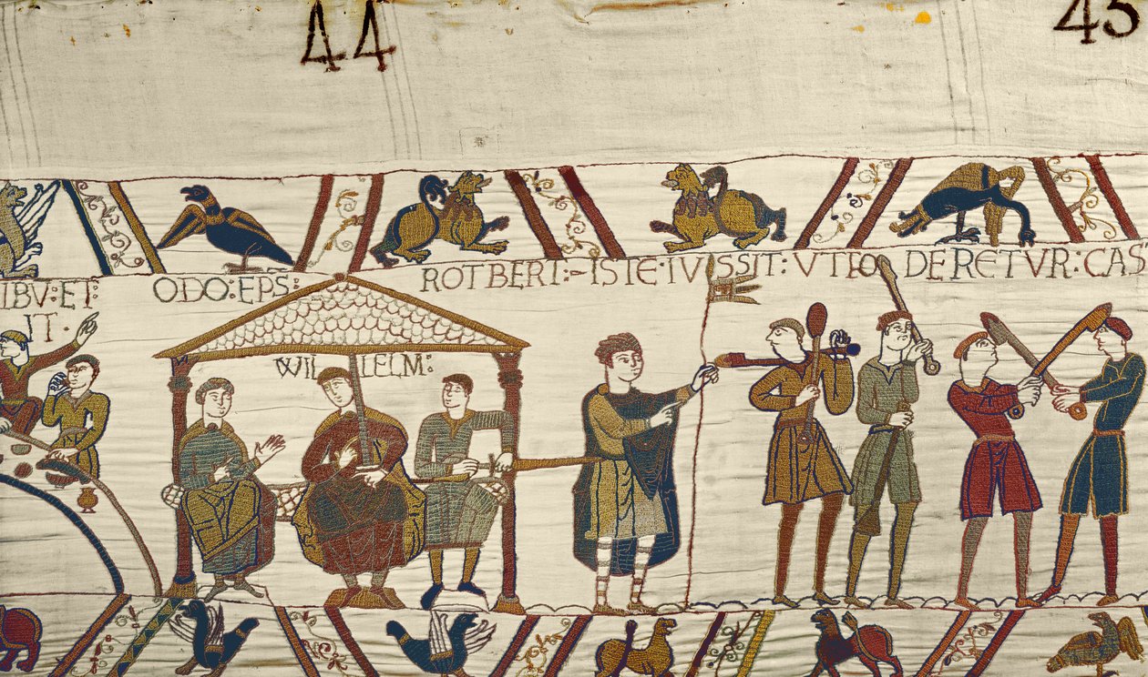 William, with Robert de Mortain and Bishop Odo Orders Fortifications to be Built at Hastings by Unbekannt Unbekannt
