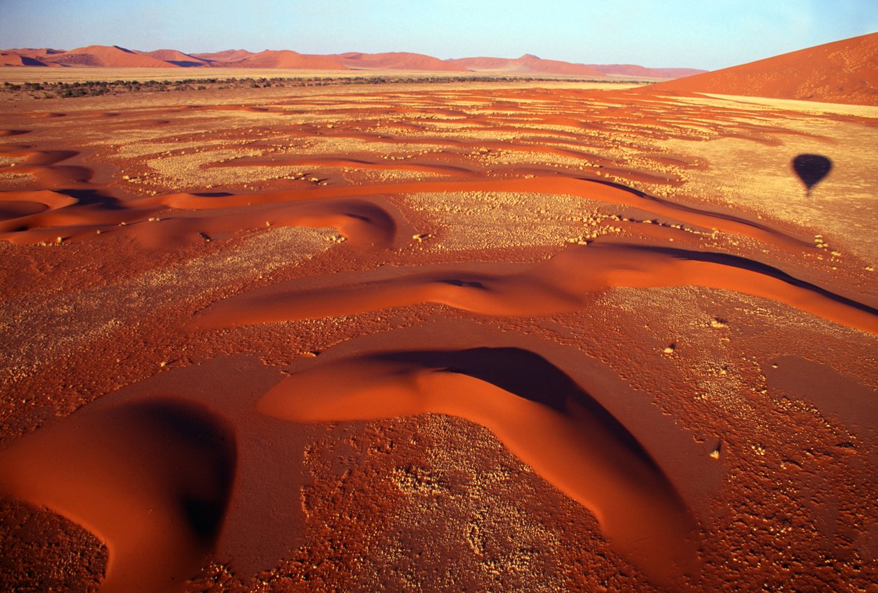 View Over a Valley of Sand Dunes from a Hot Air Balloon Trip Just After Sunrise Near Sossusvlei in the Namib Desert, Namibia. 24-07-2003 by Unbekannt Unbekannt