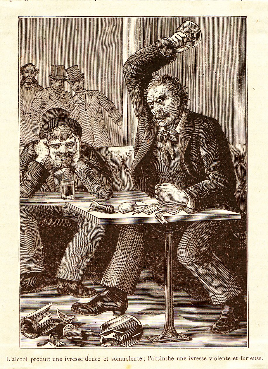 Absinthe versus Alcohol, c.1900 by Unbekannt
